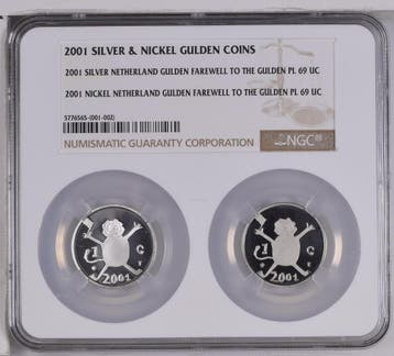 Koningin Beatrix zilveren 1 gulden 2001 Loeki + Nikkel PL69, 1 gulden, Verzenden, Koningin Beatrix, Zilver