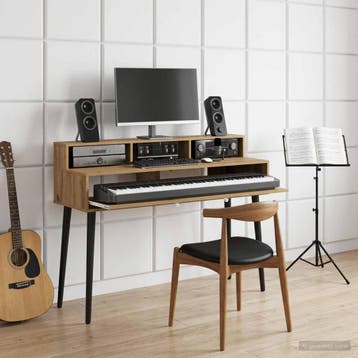 vidaXL studiobureau Artisanaal eiken 152 x 42,5 x 36 cm, Verzenden, Nieuw