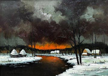 Piet Mees (XX) - Winterlandschap