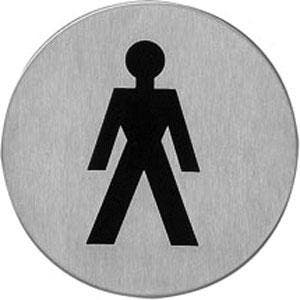 Intersteel Pictogram zelfklevend rond WC heren rvs, Verzenden, Nieuw