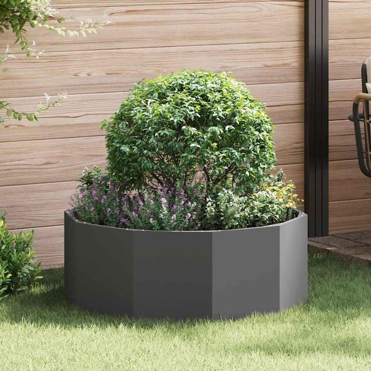 vidaXL Plantenbak Zwart 90 x 90 x 35 cm Staal, Tuin en Terras, Bloembakken en Plantenbakken, 60 tot 100 cm, Nieuw, Metaal, 30 tot 60 cm