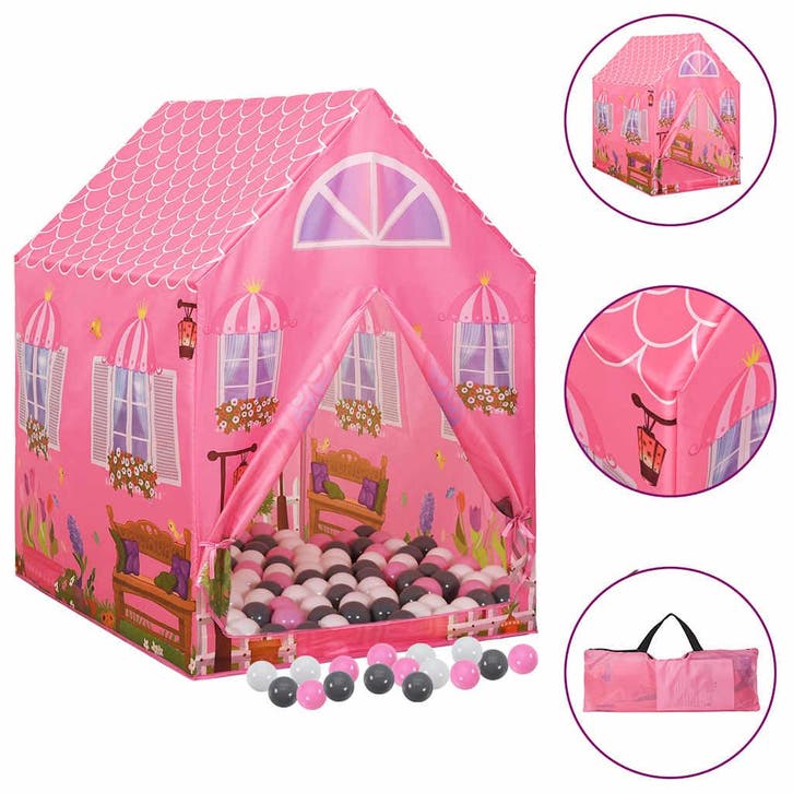 vidaXL Kinderspeeltent met 250 ballen 69x94x104 cm roze, Kinderen en Baby's, Speelgoed | Speeltenten, Nieuw, Verzenden