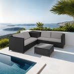 Wicker lounge Siena - zwart / grijs, Verzenden, Nieuw