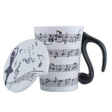 Keramiek mok Muzieknoot Notenbalk (Mokken), Ophalen of Verzenden, Nieuw