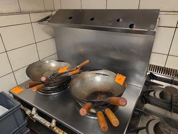 Dubbel inox wokvuur op gas