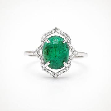 Zonder minimumprijs - Ring Platina - 2.90ct. tw. Smaragd -, Nieuw