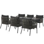 Amalfi San Francisco low dining tuinset 7 delig 240x100xH69, Ophalen of Verzenden, Nieuw