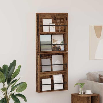 vidaXL Tijdschrift Rek 2 st Oudhout 60 x 12 x 70 cm Bewerkt, Verzenden, Nieuw
