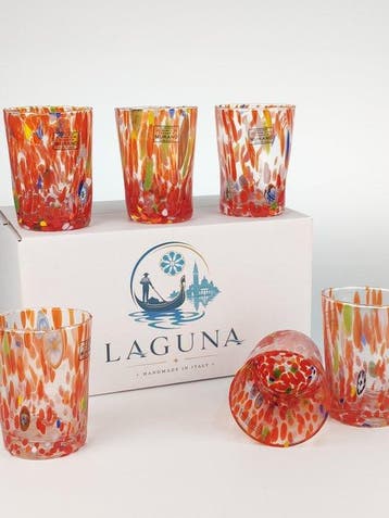 LAGUNA - Drinkservies (6) - Muranoglas - 6 GOTI DE FORNASA, Antiek en Kunst
