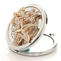 1 x Make-up spiegel met kristal en strass Ø 70 mm – zilve, Ophalen of Verzenden, Nieuw, Kraal