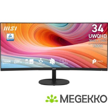 MSI PRO MP341CQ E12 34  WQHD 120Hz Curved VA Monitor, Computers en Software, Monitoren, Verzenden, Nieuw, MSI
