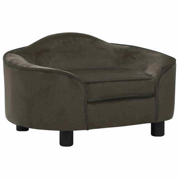vidaXL Hondenbank 67x47x36 cm pluche donkergrijs, Verzenden, Nieuw