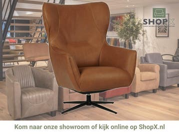 Leren draaifauteuil Leaf, Huis en Inrichting, Eigentijds, Klassiek, Modern, Romantisch, Vintage, Nieuw, Ophalen of Verzenden, 75 tot 100 cm