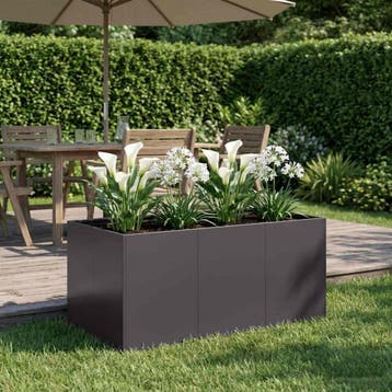 vidaXL Plantenbak Zwart 120 x 80 x 60 cm Koudgewalst staal, Tuin en Terras, Verzenden, Nieuw, Metaal, 60 tot 100 cm