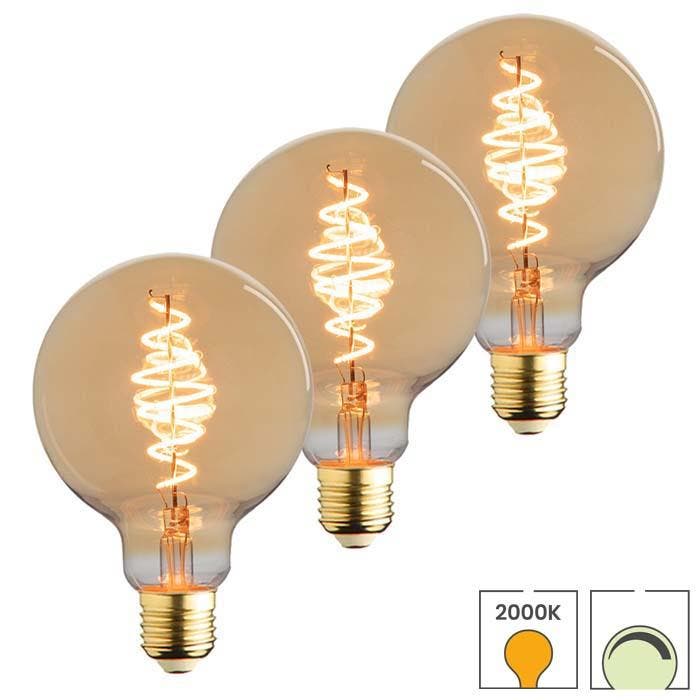 Set van 3 LED lampen E27 | 3.5 watt dimbaar | 2000K extra, Huis en Inrichting, Lampen | Losse lampen, Overige typen, Nieuw, E27 (groot)