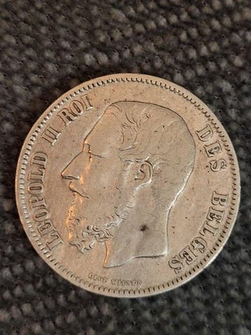 België. Leopold II. 5 Francs 1869 (Zonder minimumprijs)