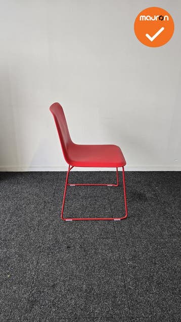 Lensvelt vergaderstoel - rood kunststof, Vergader- of Presentatieruimte, Ophalen of Verzenden, Gebruikt, Stoel