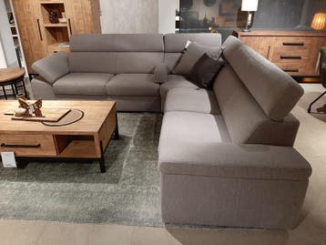Hoekbank Temiso grijs **SHOWROOMMODEL**, Huis en Inrichting, Nieuw, Stof