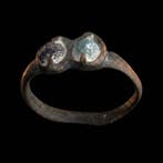 Middeleeuws Brons Zeldzame Joodse Ring – Dubbele