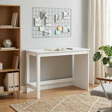 vidaXL Bureau Wit 112 x 50 x 75 cm Massief Vurenhout, Verzenden, Nieuw