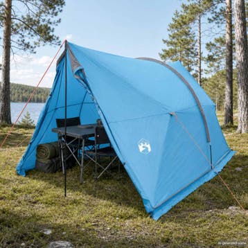 vidaXL Waterdichte Tent Blauw 185T Polyester met PU Coating, Verzenden, Nieuw, Tot en met 2