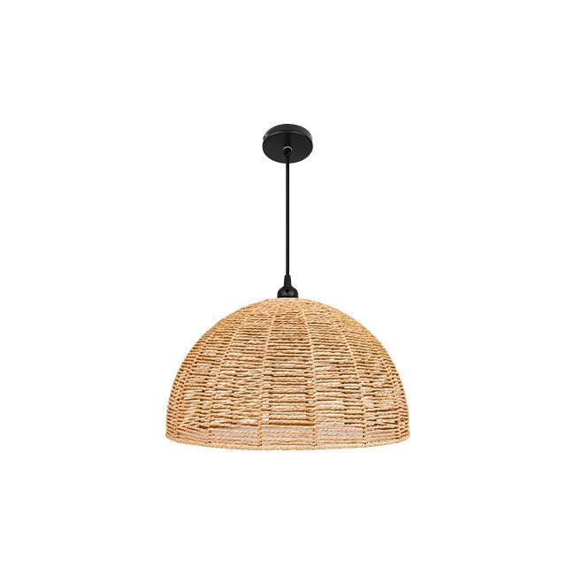 Hanglamp Rotan | Ø45 cm | E27 | Naturel + Zwart | Eettafel, Huis en Inrichting, Lampen | Hanglampen, Nieuw, E27 (groot), Kunststof