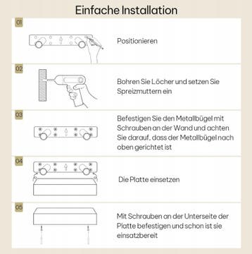 2dekans | Esituro Witte Zwevende Wandplank MDF Glans Wit 30, Ophalen of Verzenden, Zo goed als nieuw