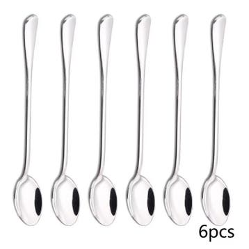 Set van 6 RVS Lange Lepels – Koffie, Thee & Dessert 19,5 cm, Verzenden, Nieuw