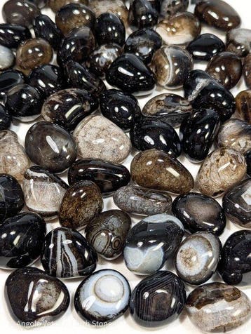 1 kg - Zwarte Agaat partij – Brazilië, hoogglans polijsting