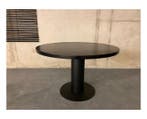 Eettafel Essenhout Rond met Kolompoot | Zwart-120 cm, Ophalen of Verzenden, Nieuw