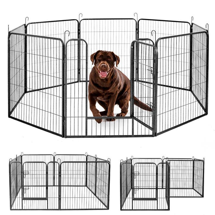 IvoQ Puppyren 8 Panelen 80 cm Hoog, Dieren en Toebehoren, Hondenbenches, Nieuw, Verzenden