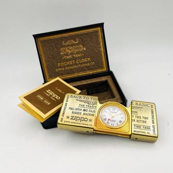 Bureauklok - Ontwerp Messing - 1990-2000 - ZIPPO TIME TANK, Nieuw