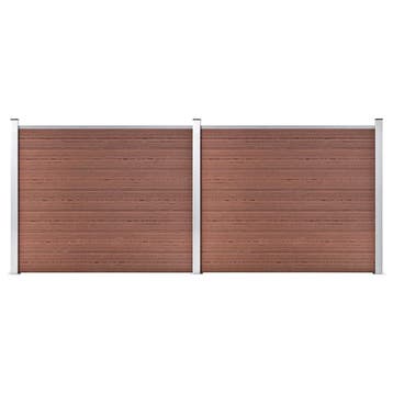 vidaXL Schuttingpanelenset 353x146 cm HKC bruin, Verzenden, Nieuw, Hout