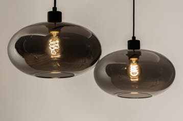 Rietveld Hanglampen - Zwart, Grijs - Glas, Metaal, Verzenden, Nieuw