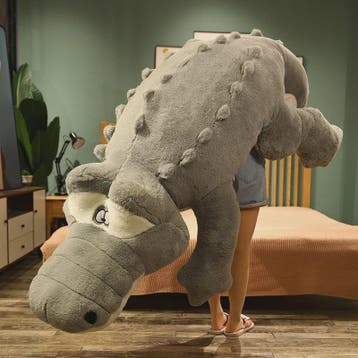 Levensgrote Pluche Alligator Knuffel - Zacht Krokodil Kussen