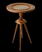 Bijzettafel - Mediterrane houten mozaïek theetafel - Hout,