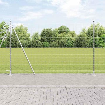 vidaXL Euro-hek met betonnen voetstuk 10 x 1,5 m, Verzenden, Nieuw, IJzer