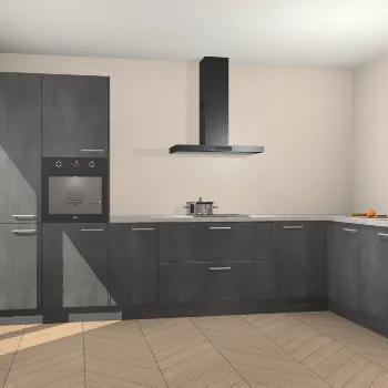 Beton Zwarte keuken Napels 56446, Huis en Inrichting, Keuken | Complete keukens, Verzenden, Nieuw
