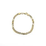 Bicolor gouden schakelarmband; Manchini, Ophalen of Verzenden, Gebruikt, Overige kleuren, Goud
