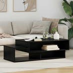 Salontafel Zwart Eiken 105 x 50 x 32,5 cm Bewerkt hout, Verzenden, Nieuw