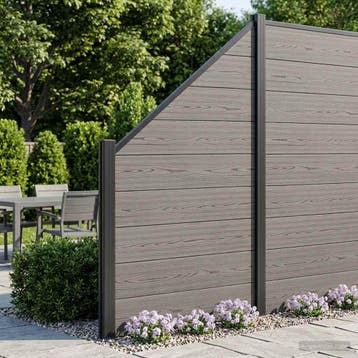 vidaXL Hek set 95 x 180 cm WPC en Aluminium Grijs, Tuin en Terras, Verzenden, Nieuw, Aluminium