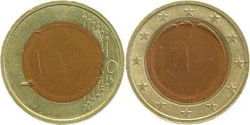1 Euro 2002 J Eu mit 1 Cent Pillle! Archiv Franquinet, Verzenden