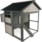 Kippenhok Zivo Cottage – Houten kippenhok met ren – Grij, Dieren en Toebehoren, Pluimvee | Toebehoren, Verzenden, Nieuw, Kippenhok of Kippenren