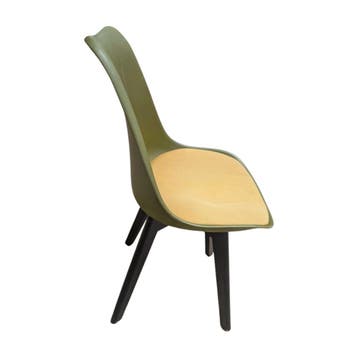 Set van 4 groene kunststof kuipstoelen met gestoffeerde, Zakelijke goederen, Kantoor en Winkelinrichting | Kantoormeubilair en Inrichting