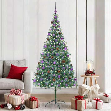vidaXL Kunstkerstboom Groen 210 cm PVC en Staal, Verzenden, Nieuw