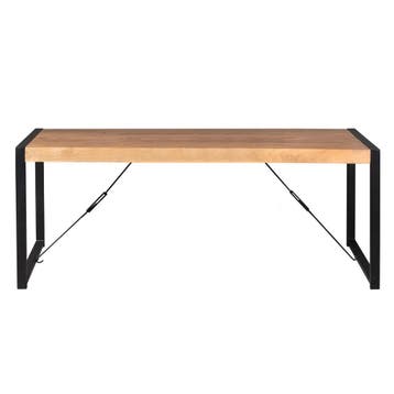 Rechthoekige eettafel Boaz naturel mangohout 200 cm |, Ophalen of Verzenden, Nieuw