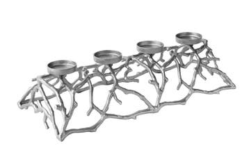 Elegante kaarsenhouder ABSTRACT 60cm zilver voor 4 kaarsen -, Huis en Inrichting, Ophalen of Verzenden, Nieuw
