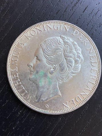 Nederland. Wilhelmina. 2 1/2 Gulden 1938 Grof Haar (Zonder