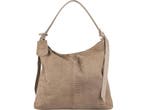 BURKELY Eline - Hobo tas - Suède met anaconda print - Taupe, Verzenden, Zo goed als nieuw