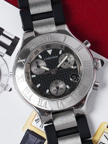Cartier - 21 Chronoscaph - 2424 - Heren - 2000, Nieuw